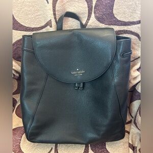 Kate Spade Large Black Pebbled Leather Backpack — EUC